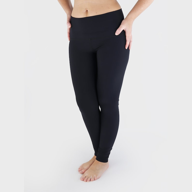 Black Leggings / High Waist Yoga Pants / Black Yoga Tights / Etsy