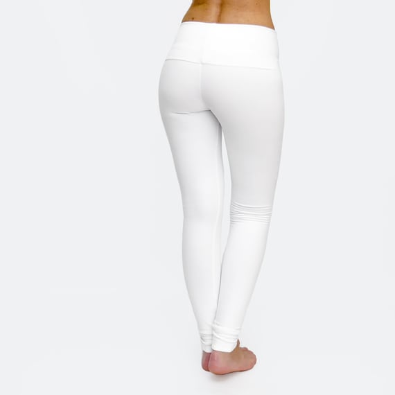 Weiße Leggings / Weiße YogaHose / Workout Strumpfhose / Yoga Kleidung /  High Waisted Legging / Weiße Tanzhose / Extra lange Leggings - .de