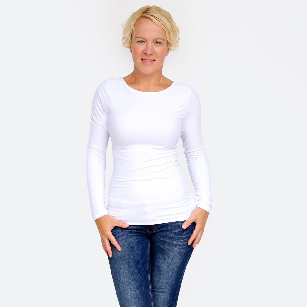 White Top / White Shirt / Slim Fit 