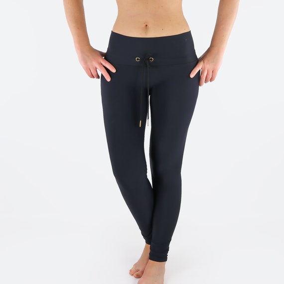 Drawstring Yoga Pants / Black Leggings 