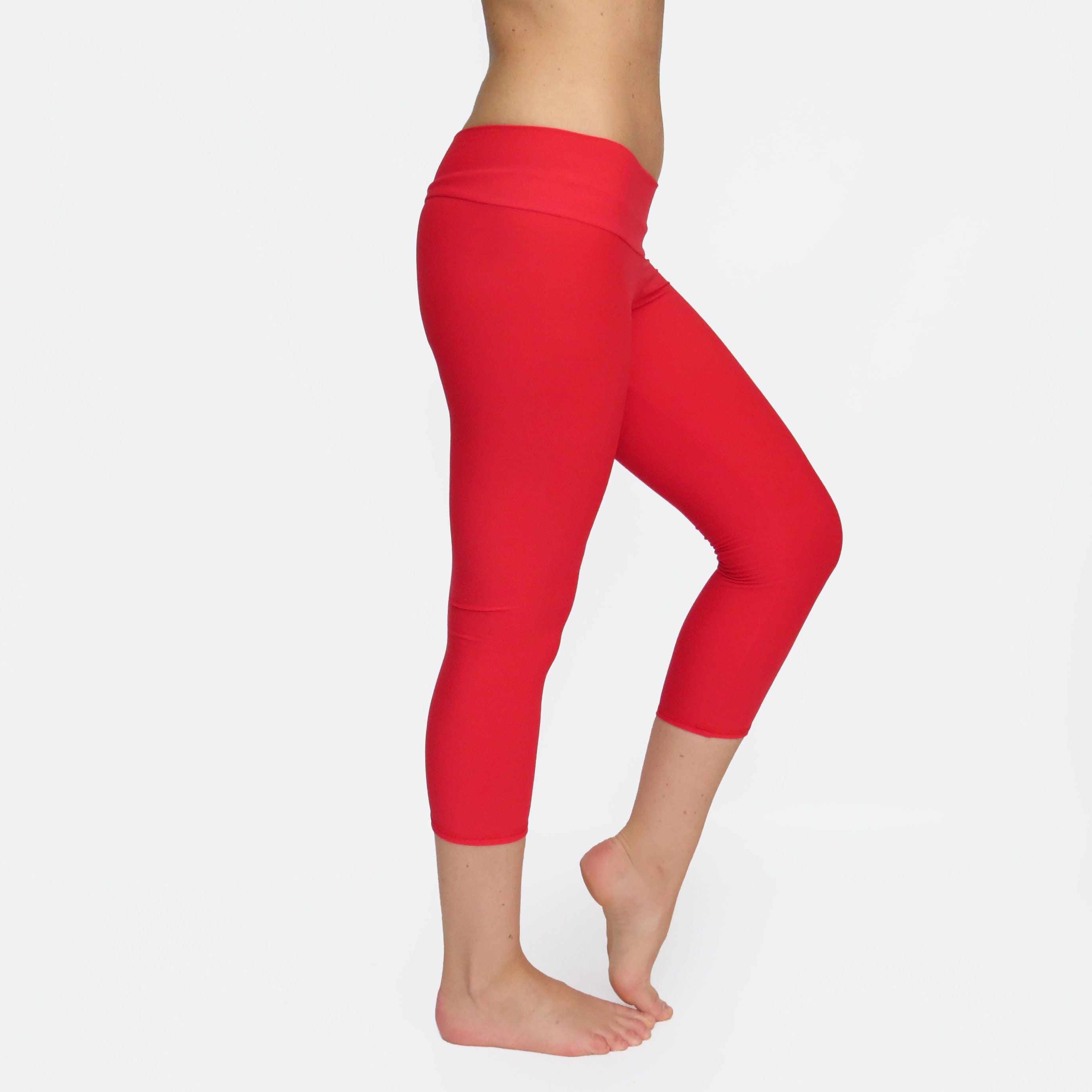 Skirted Yoga Pants / Skirted Leggings / Red Yoga Tights / Etsy