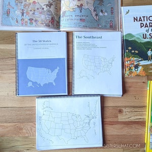 USA 50 states and capitals, USA Geography Research Bundle, geography worksheets, 50 states home school PRINTABLE Digital image 1