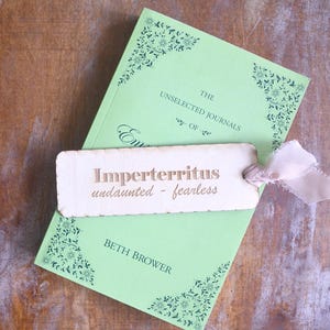 Emma M. Lion Latin Phrases Laser Cut Wooden Reader Bookmark | Imperterritus Literary Gift