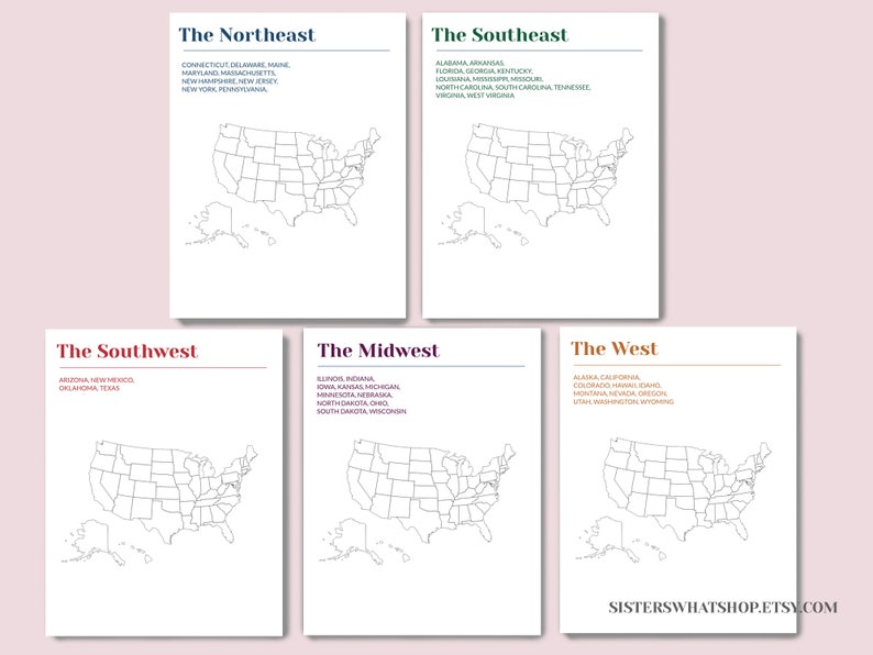 USA 50 states and capitals, USA Geography Research Bundle, geography worksheets, 50 states home school PRINTABLE Digital image 8
