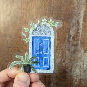 Emma M. Lion Lapis Lazuli blue door sticker