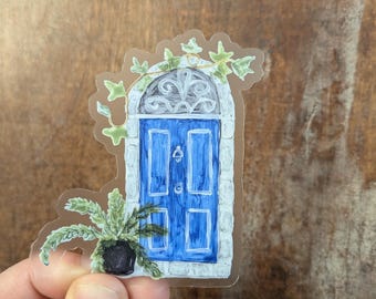 Emma M. Lion Lapis Lazuli blue door sticker