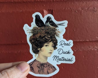 Emma M. Lion Dancing Duck Sticker with Bird Nest