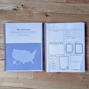 USA 50 states and capitals, USA Geography Research Bundle, geography worksheets, 50 states home school PRINTABLE Digital image 4