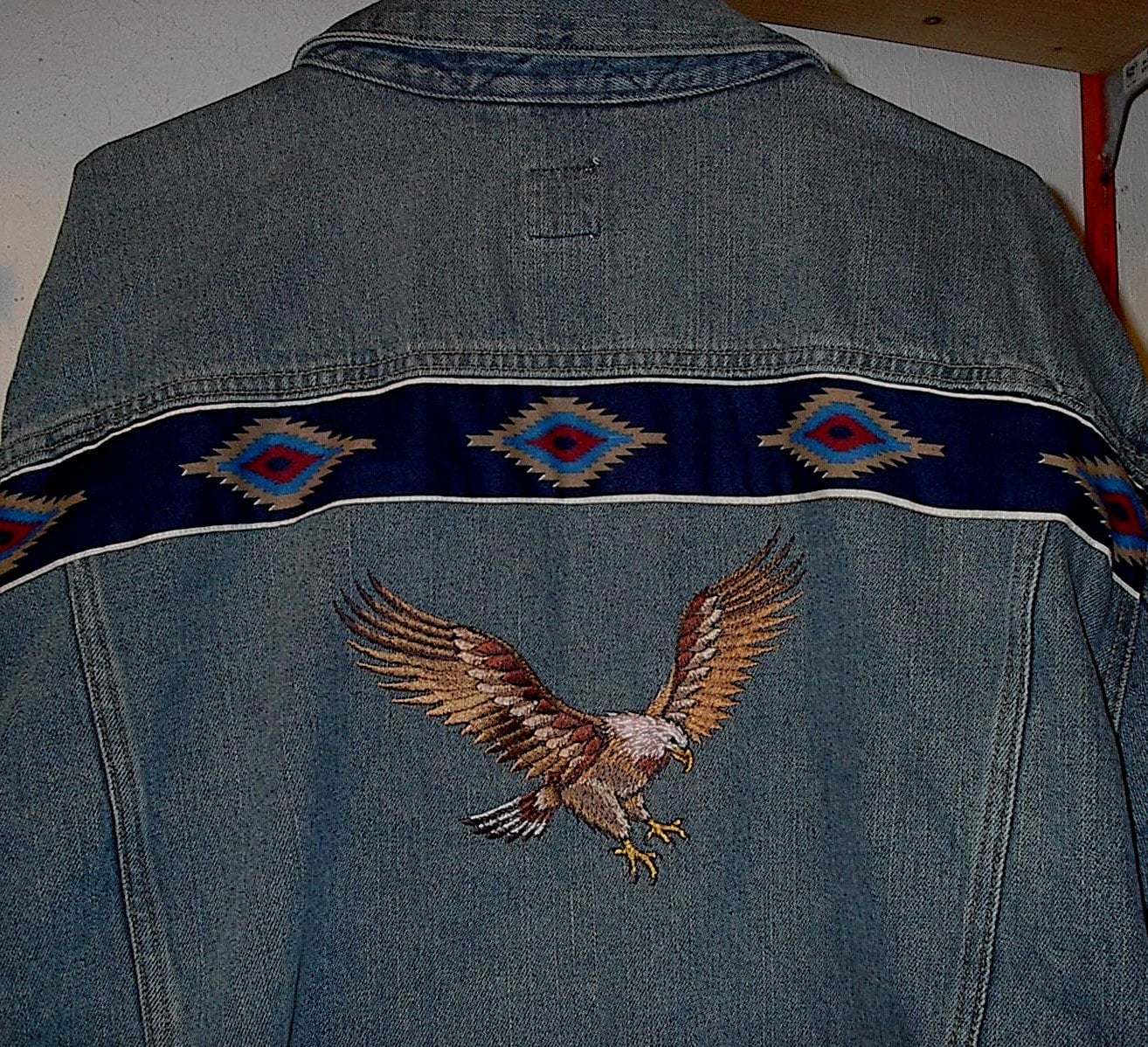 Native American Golden Eagle Jean Jacket Etsy