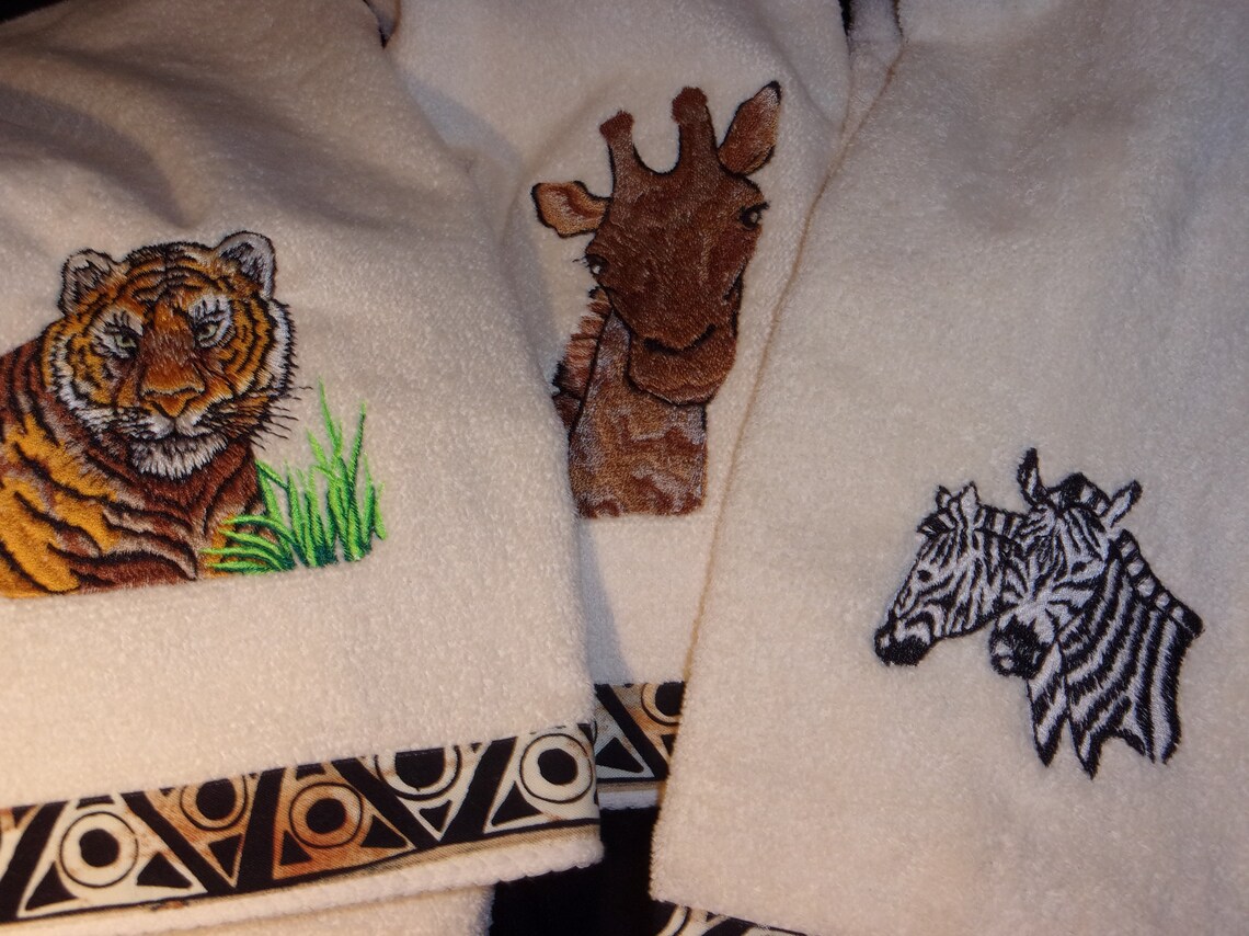 Wild Animal Hand towels 3 Etsy