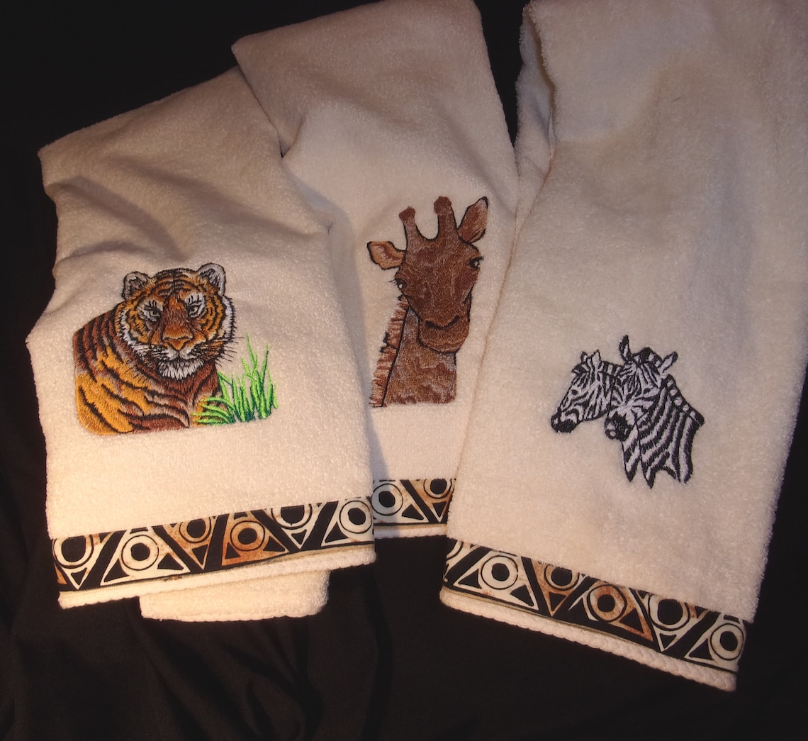 Wild Animal Hand towels 3 Etsy
