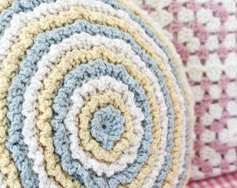 Crochet Round Ruffle Cushion Pattern * Instant Digital Download (Pdf)