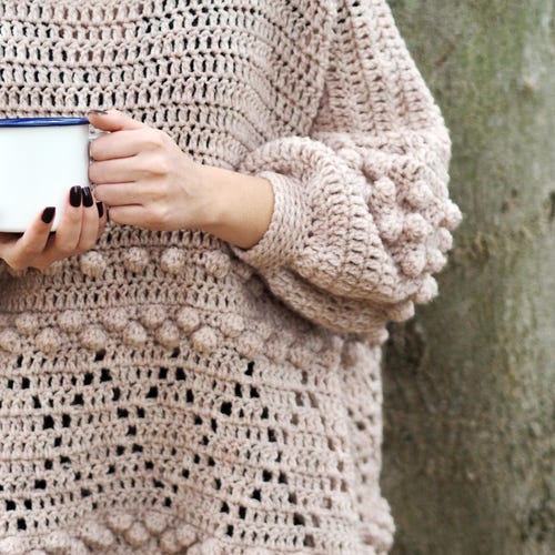 bobble crochet sweater