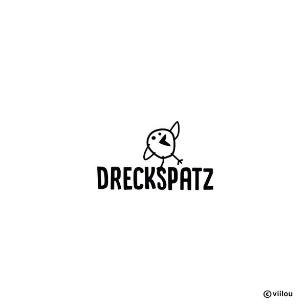 DRECKSPATZ Applikationen Baby Patches Kinder Aufbügler Vögelchen Bügelbilder Flock Strampler Vogel Body kleiner Dreckspatz Shirt diy