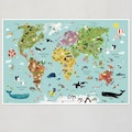 world map children poster nursery prints kids posters world maps animals illustration baby room pictures learning posters child