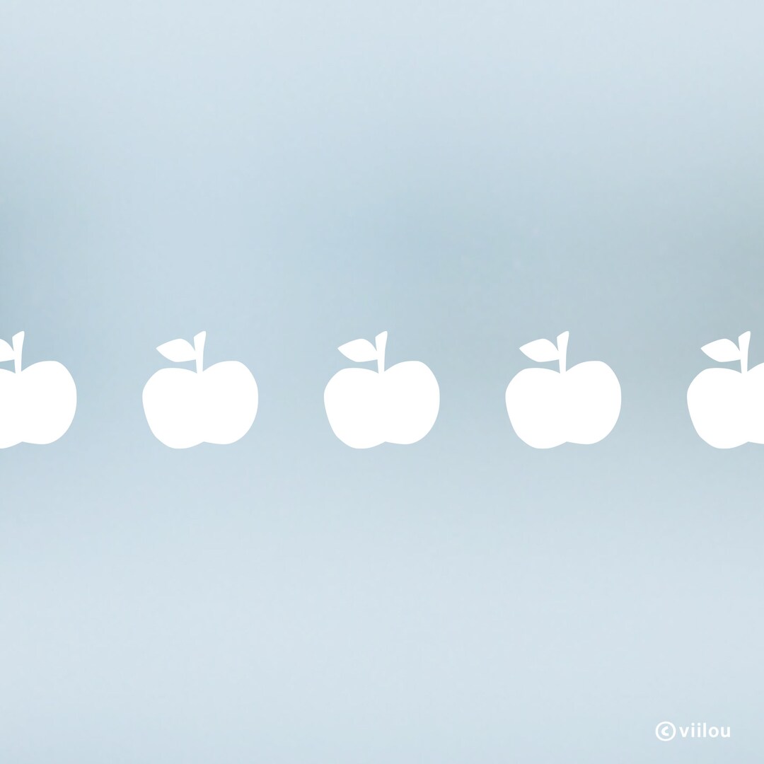 Window Stickers APPLES Border Fruits Decals Translucent Decor Art Foil ...