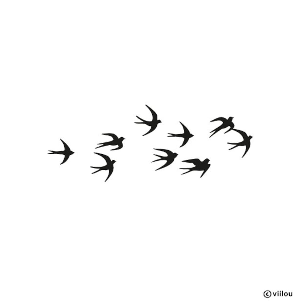 SWALLOWS Patches Birds Silhouettes Applications Iron-on - Etsy
