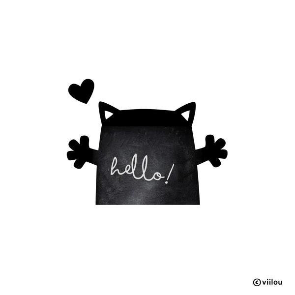 Tableau noir chat craie feuille chambre d'enfant tableaux chaton stickers muraux tableau noir feuille enfants tatouages muraux chats bricolage