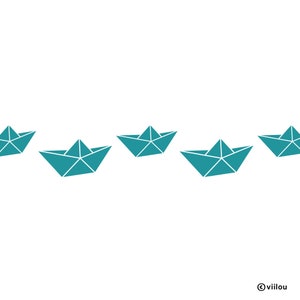 PAPER BOATS wall stickers borders wall decals nursery wall tattoos origami illustration baby room decor maritime wall children decor diy
