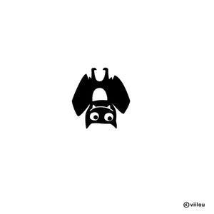 Könnte beinhalten: Schwarze Silhouette einer Fledermaus, die kopfüber mit ausgebreiteten Flügeln hängt. Die Fledermaus hat große, runde Augen und eine kleine, spitze Nase.