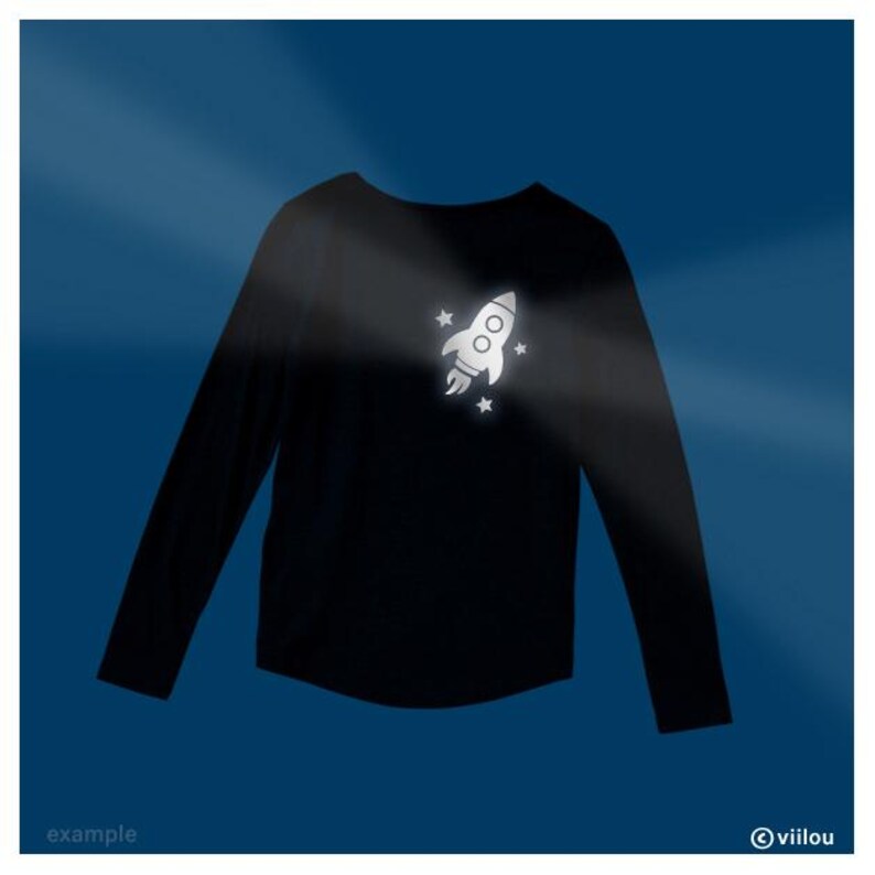 Reflecterende strijkpatch GHOST kinderpatches strijkbare spookjes reflecterende applicaties kinderkleding reflectoren doe-het-zelf afbeelding 3