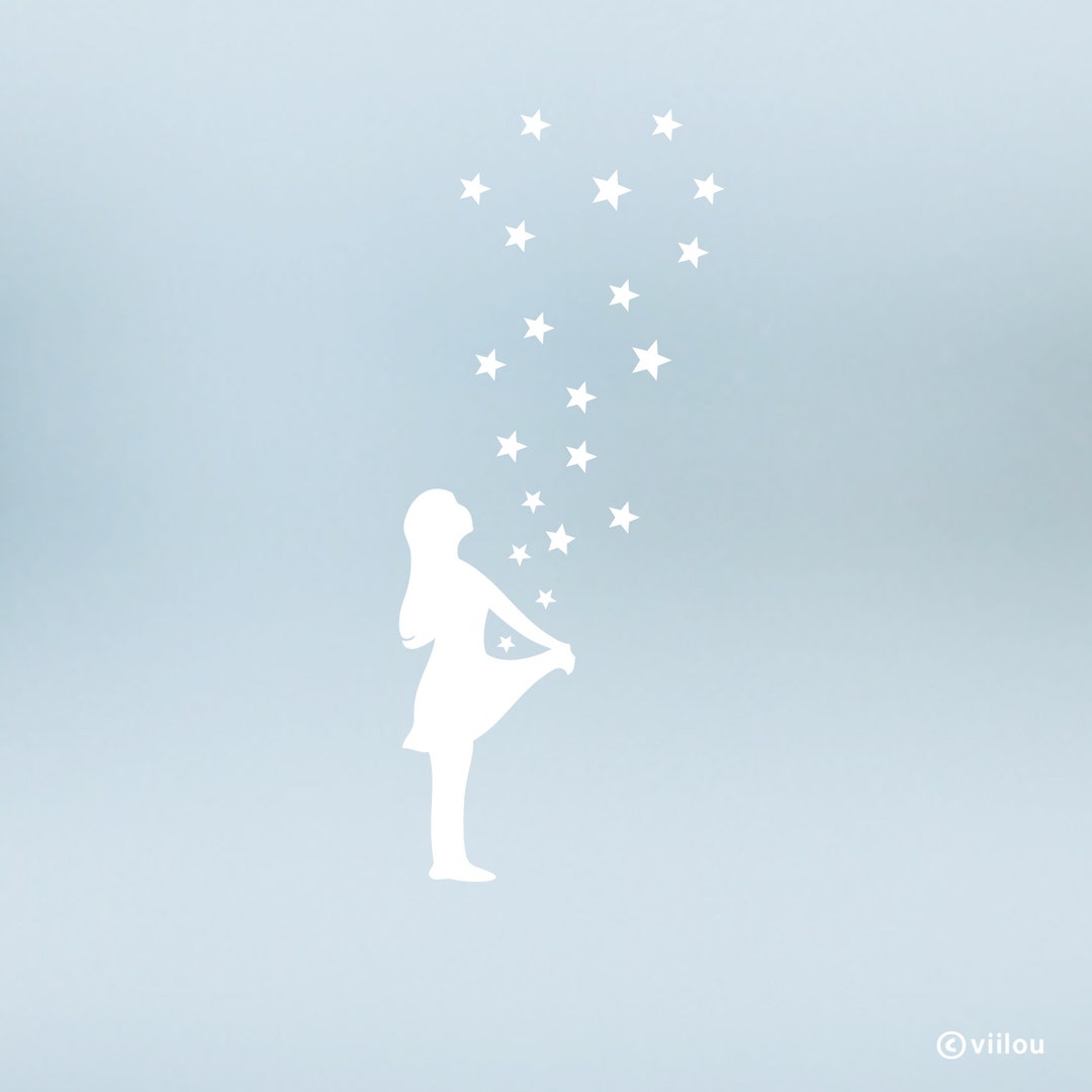 Sticker Fenster Aufkleber STERNTALER Silhouette Mädchen Kinderzimmer