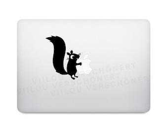 Autocollant Macbook ÉCUREUIl autocollant Apple logo autocollant ordinateur photos écureuil illustration notebook motifs iPad diy