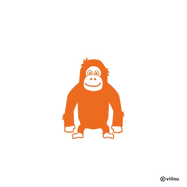 Patch ORANG-UTAN Applikationen Affen Bügelbilder Kinder Sticker Tiere Illustration Orang-Utan Baby Aufbügler Affe Shirt diy Kind