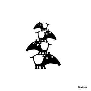 decal TAPIRS wall stickers animals wall tattoos nursery wall decals kids stickers tapir illustration animals prints kids diy image 1