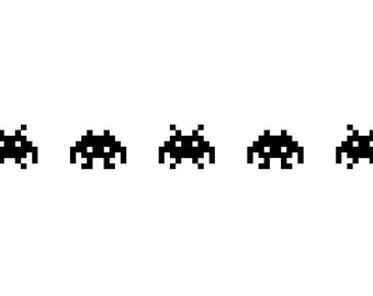 space invaders wall stickers robots pixel wall decals nursery wall borders children wall tattoos Illustration kids decor diy