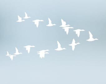 Vögel Fenster Aufkleber GÄNSEZUG Fenstersticker Vögel Sichtschutzfolie Fenster Enten Fensterfolie Vogelschutz Fensteraufkleber Vogelzug diy