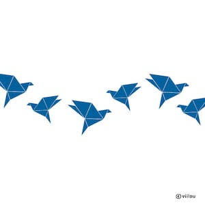 Stickers muraux OISEAUX ORIGAMI bordure stickers muraux oiseaux stickers muraux oiseaux bordures animaux origami autocollants bricolage