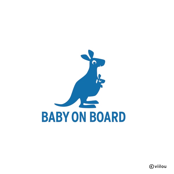 car BABY ON BOARD decals family car baby on tour kangaroo stickers car window names children pictures kids car tattoos animals illustration