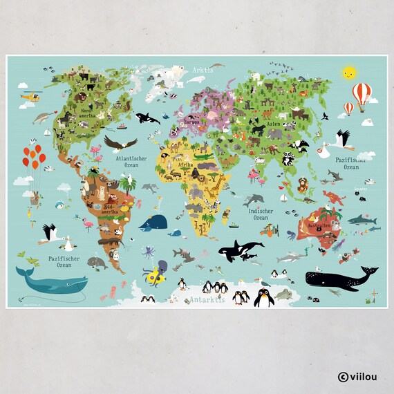 World Map Poster Ireland Poster World Map Children Prints Kids Pictures Nursery | Etsy Ireland
