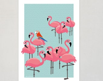 poster flamingos illustration nursery prints animals posters flamingo print baby room decor child room wall diy