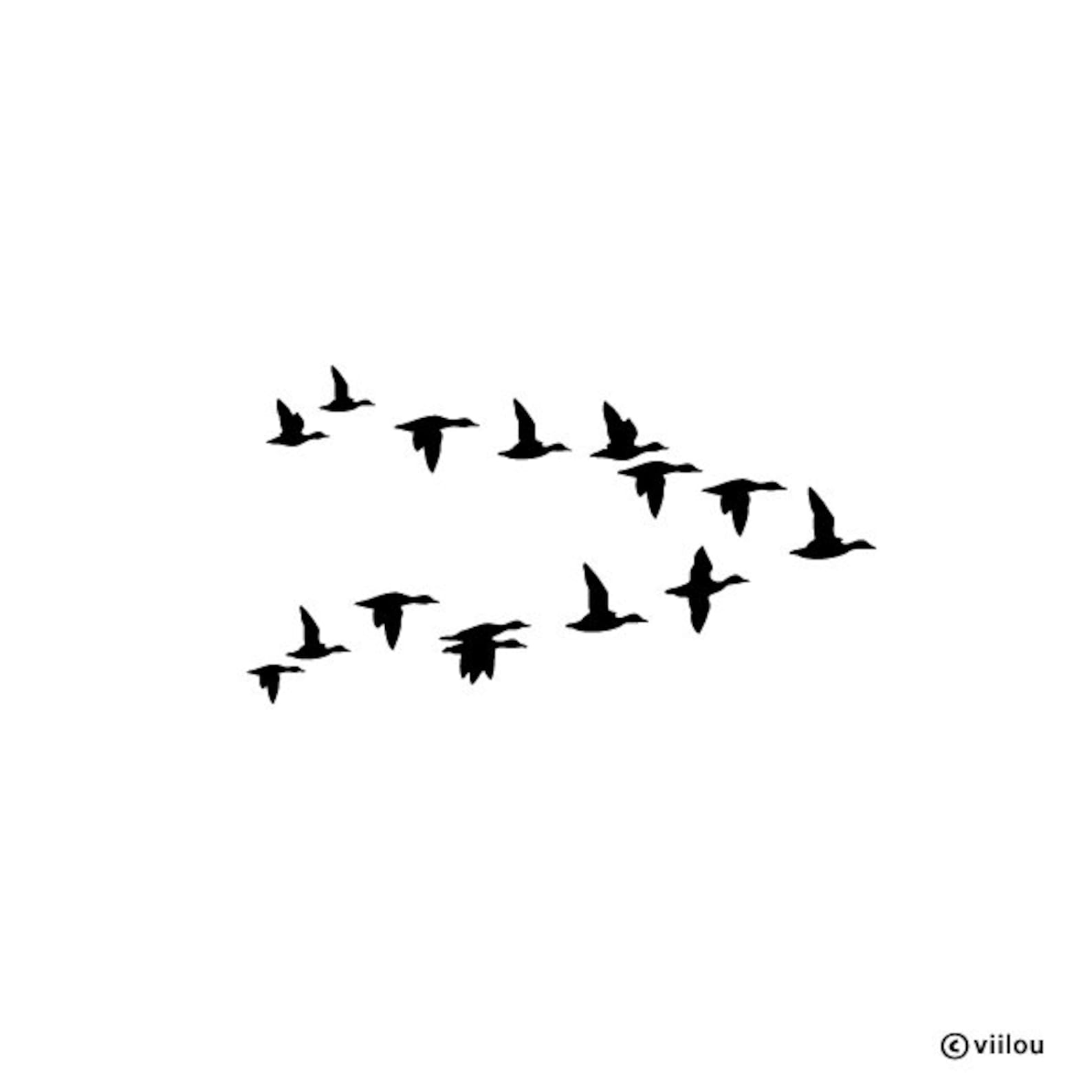 Wall Stickers Birds Silhouettes Decals GEESE Wall Tattoos Etsy