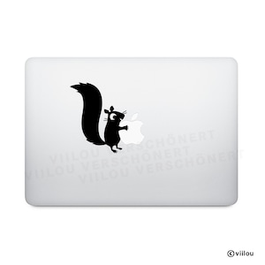 Macbook Sticker EICHHÖRNCHEN Aufkleber Apple Logo Sticker Computer Bilder Eichhörnchen Illustration Notebook Motive iPad Bilder diy