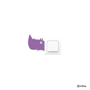 sticker RHINO wall decals light switches wall stickers animals wall tattoos nursery illustration rhinoceros decal children decor diy