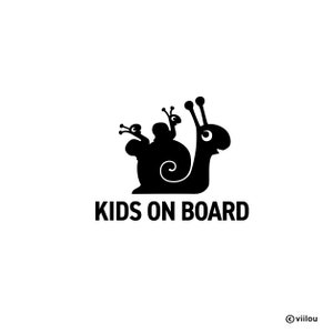 Baby on Board ステッカー カーステッカー Children on Board カーステッカー Family on Tour 後部窓名 カーステッカー SNAIL イラスト