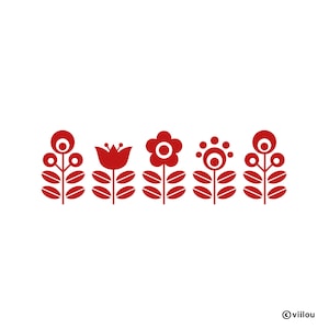 wall stickers FLOWERS scandinavian pattern wall decals plants wall pictures floral prints retro decor nature illustration