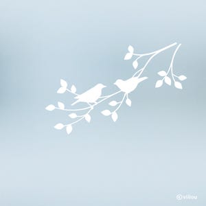 Raamstickers, vogels, vogelpaar, tak, raamstickers, afbeeldingen, silhouetten, vogels, raamstickers, privacyfolie, decoratieve raamstickers