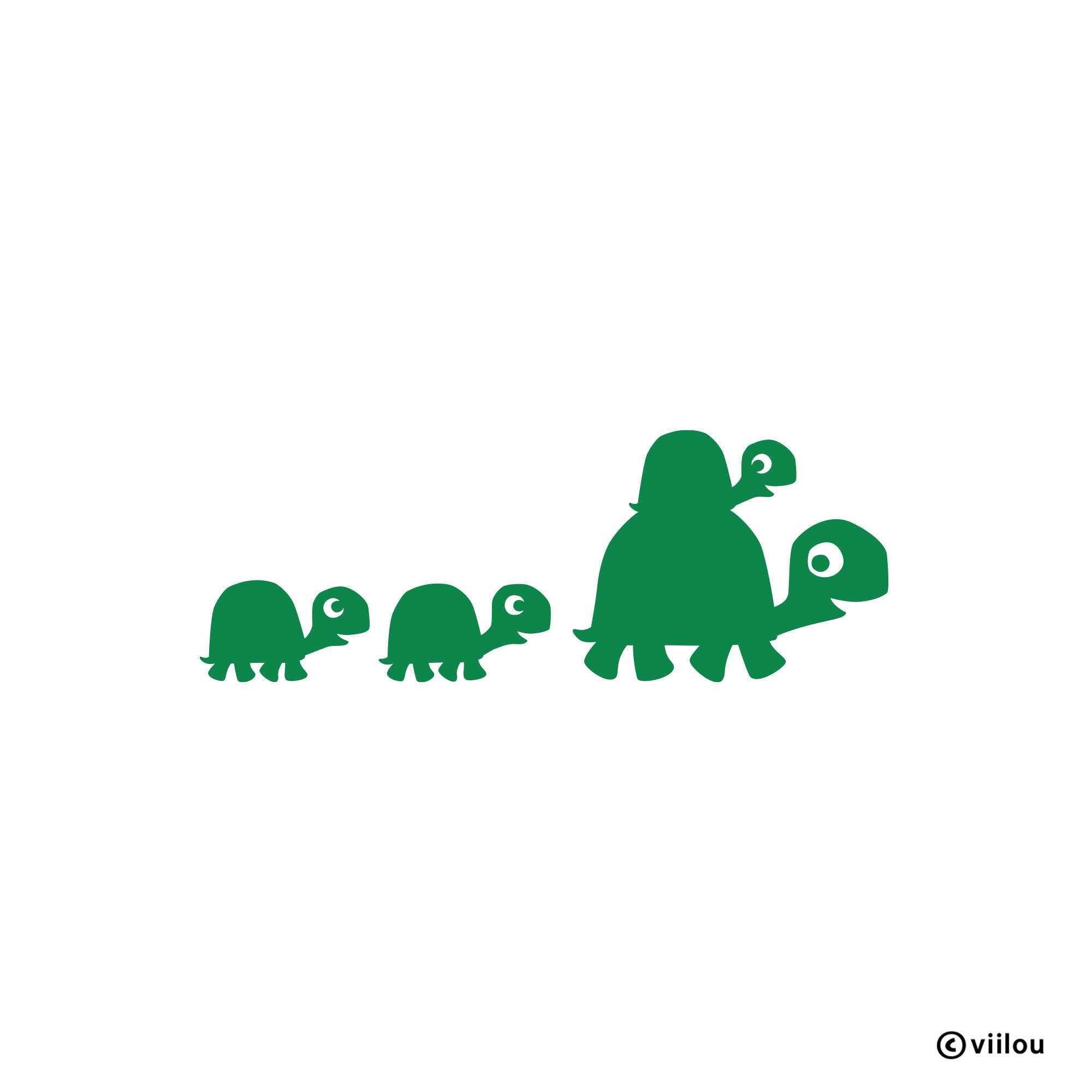 Family Turtle Graphics Wall Tattoo TURTLES Illustration Wall Stickers Children Wall Decals ...