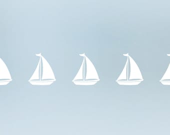 window stickers SAILBOATS translucent decals motifs borders decoration maritime stickers sailing boats illustration glass door pictures diy