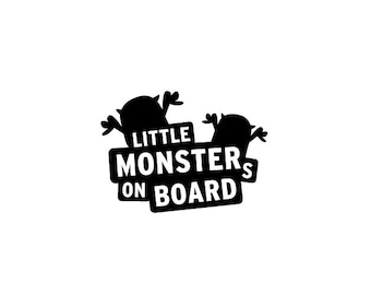 car sticker baby on board MONSTERS kids on tour family decals children names stickers car rear window stickers diy
