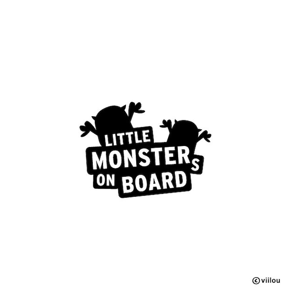 car sticker baby on board MONSTERS kids on tour family decals children names stickers car rear window stickers diy