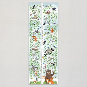 MESSLATTE Poster Kinderzimmer Messleisten Babyzimmer Plakate Waldtiere Illustration Baum Messleiste Print Wickelzimmer Wand Messlatten