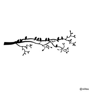 wall stickers BIRDS ON BRANCH decals wall tattoos birds silhouettes pictures wall decoration diy illustration