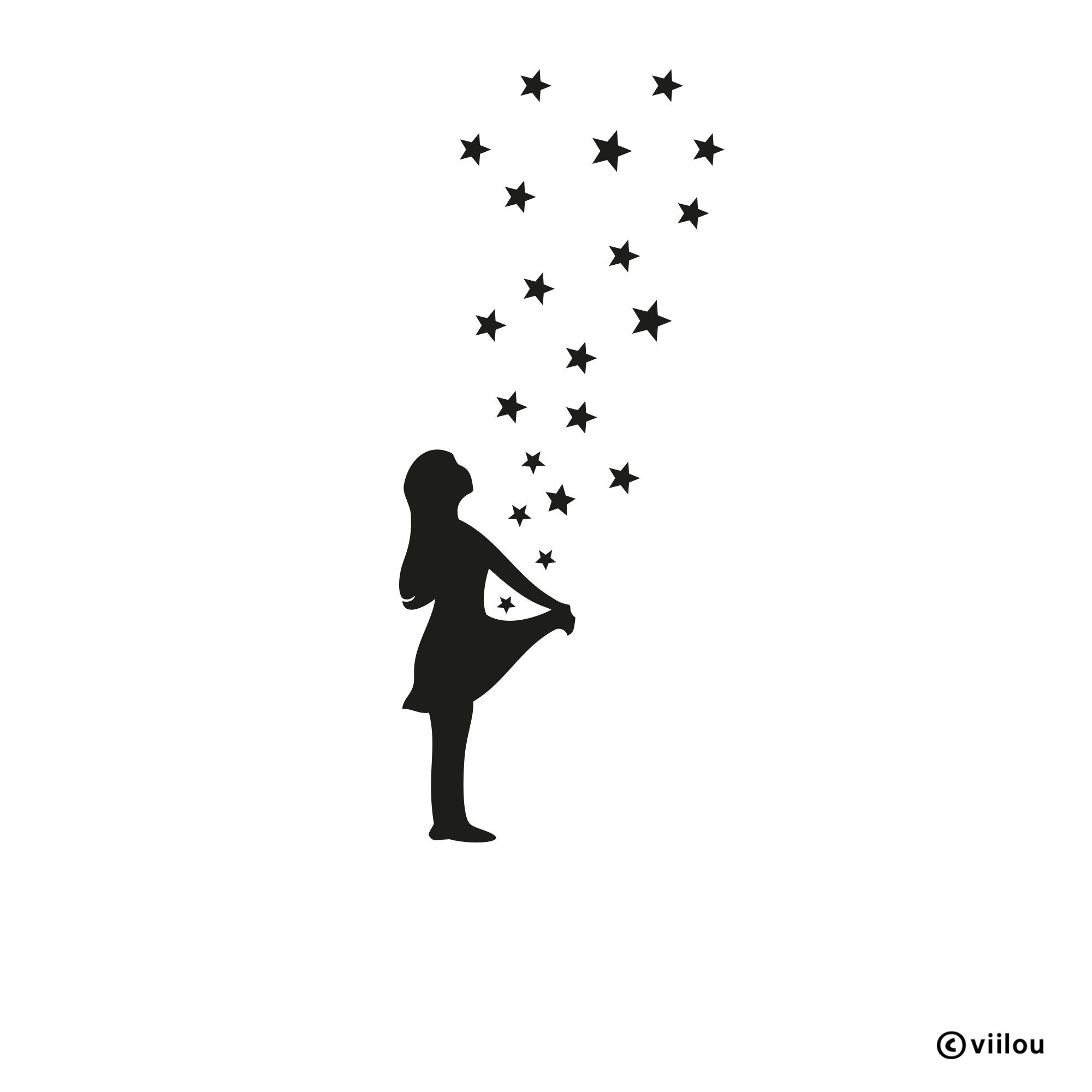 wall sticker girl STERNTALER silhouettes wall decals children wall tattoos nursery pictures fairy tale illustration baby room