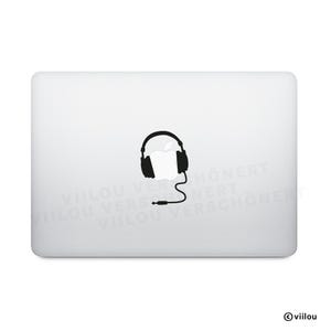 Macbook Apple Sticker KOPFHÖRER Aufkleber Computer Motive Notebook Illustration Musik Tattoos iPad Grafiken diy