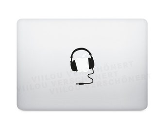 HEADPHONE sticker macbook decals computer stickers notebook tattoos apple logo diy music illustration headphone decal